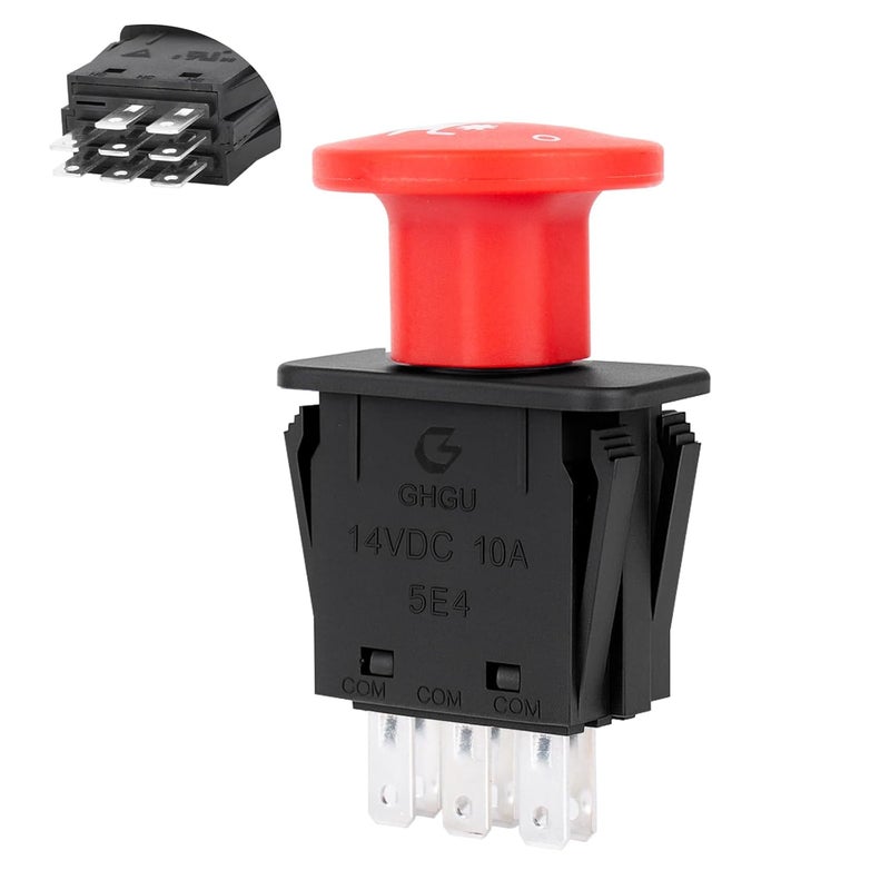 BZTT 8 Terminals Pto Switch 10 AMP Mower Clutch Switch for Delta 6204 6201 Pto Switchs Compatible Hustler Dixie Chopper Husqvarna Mower Parts Classic RZT Pro Series SZT Pro Series Zee 2 RZT - Image 1